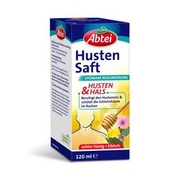   Abtei Husten Saft mit Eibisch und Honig Packung mit 120 ml Hustensaft 