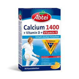 Abtei Calcium 1400 3in1-Kautabletten mit Vitamin D und Vitamin K Packung 