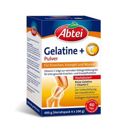 Abtei Gelatine Pulver Plus mit Vitamin C Packung mit 400 g
